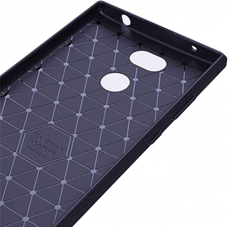 Husa Sony Xperia L2 L2 Dual (2018) Husă cu design din fibră de carbon, carcasă TPU flexibilă premium din silicon, absorbție șoc, albastru închis [Telefon: 150 x 78 x 9,8 mm, 5,5 inchi] [2]