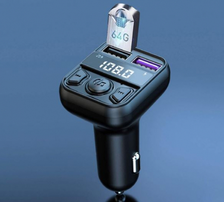 Accesorii GSM - Încărcător Auto Bluetooth cu MP3 Player, Apeluri Hands-Free, Muzică și Dual USB