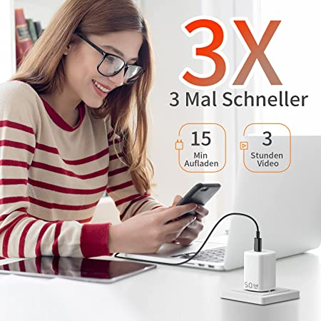 Încărcător BZONE USB C, GaN III PD 50W PPS 48W 2 porturi 30W+20W USB-C Power Bank, încărcător rapid compatibil cu iPhone, Samsung Galaxy, Google Pixel, Huawei [8]