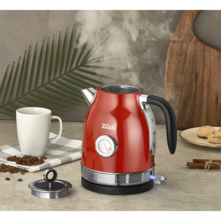 Fierbator RETRO Rosu,Capacitate 1.7 Litri, Putere 2200W, Rotire 360 [5]