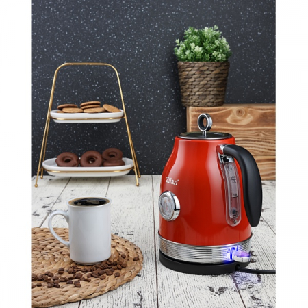 Fierbator RETRO Rosu,Capacitate 1.7 Litri, Putere 2200W, Rotire 360 [10]