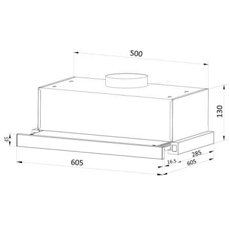 Hota incorporabila,50x28.5x13 cm parte incastrabila, Putere de absorbtie 450 mc/h, 140 W, 220-240 V. Negru [1]