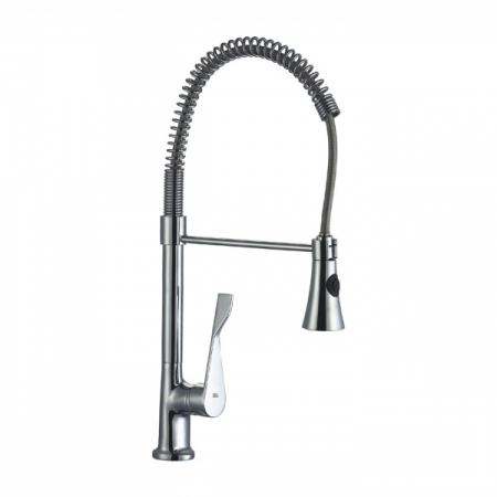 Casa, Gradina & Bricolaj - Baterie de bucatarie cu gat flexibil de 45 cm, corp din alama, suprafata cromata, doua moduri de stropire