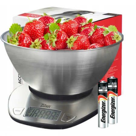 Cantar alimentar digital,ecran LED, indicator de baterie scazuta, inox [5]