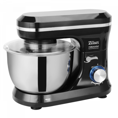 Mixere bucatarie - Mixer cu bol din inox, 1000 W, Bol 4.5 L inox, 8 Viteze, Negru