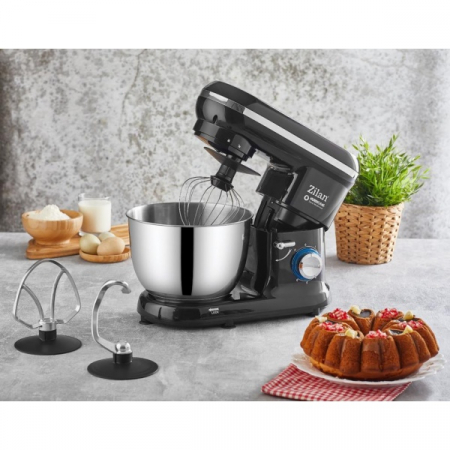 Mixer cu bol din inox, 1000 W, Bol 4.5 L inox, 8 Viteze, Negru [1]