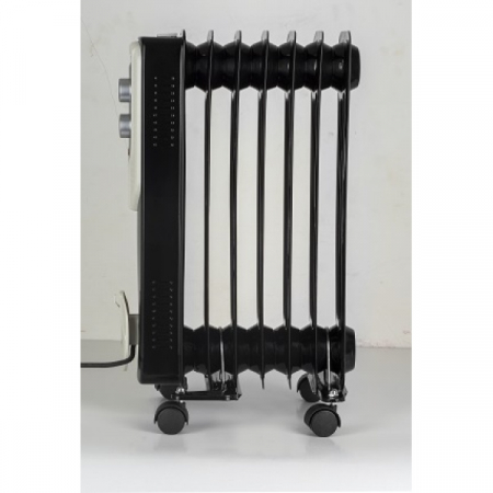 Calorifer electric,Negru 1500 W, 7 elementi, 3 trepte de putere, Termostat reglabil, Protectie supra-incalzire, Indicator luminos [2]