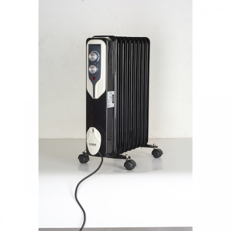 Calorifer electric,Negru 2000 W, 9 elementi, 3 trepte de putere, Termostat reglabil, Protectie supra-incalzire, Indicator luminos [5]