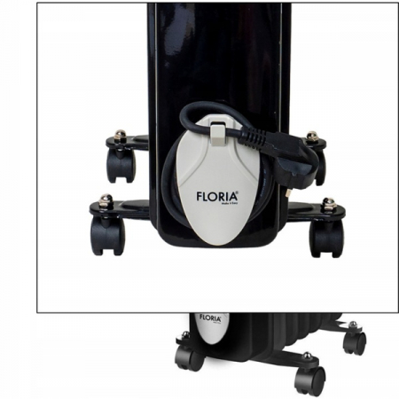 Calorifer electric,Negru 2000 W, 9 elementi, 3 trepte de putere, Termostat reglabil, Protectie supra-incalzire, Indicator luminos [9]