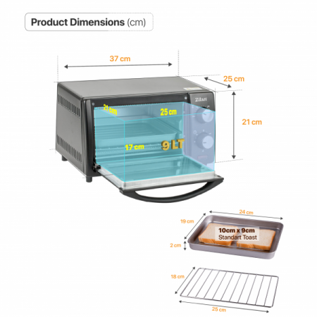 Mini cuptor,9L, 800W, Geam dublu,Temporizator 60 min [5]