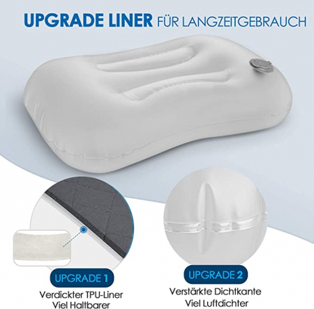 Pernă gonflabilă de călătorie de camping cu husă de pernă detașabilă, pernă ergonomică [3]