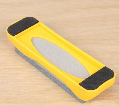 Piatra de ascutit cutite cu suport 15 x 5 foarte stabila cu suport detasabil, culoare galbena [1]