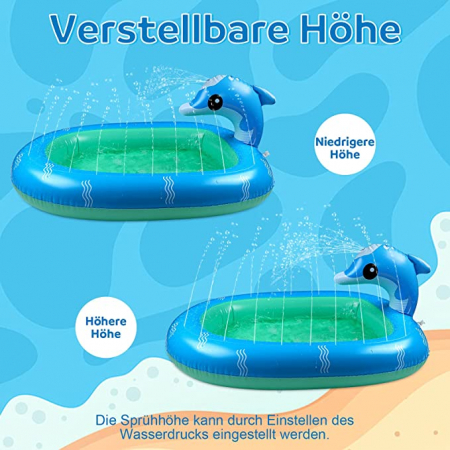 Piscină cu delfini pentru copii,110 x 90 cm, plus 2 bile gonflabile PVC, plus 2 aripioare inot cu personajul din desene animate DORY [6]