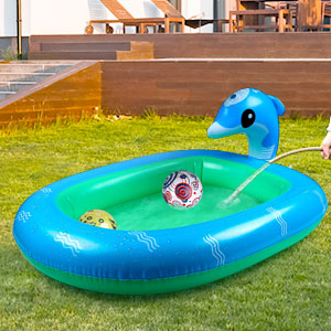 Piscină cu delfini pentru copii,110 x 90 cm, plus 2 bile gonflabile PVC, plus 2 aripioare inot cu personajul din desene animate DORY [11]
