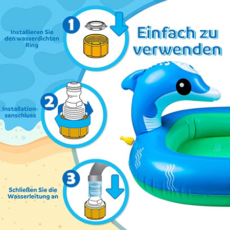 Piscină cu delfini pentru copii,110 x 90 cm, plus 2 bile gonflabile PVC, plus 2 aripioare inot cu personajul din desene animate DORY [5]