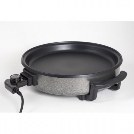Tigaie electrica rotunda,pizza grill, diametru 38 cm, 1500 W, capac sticla,material non stick [3]