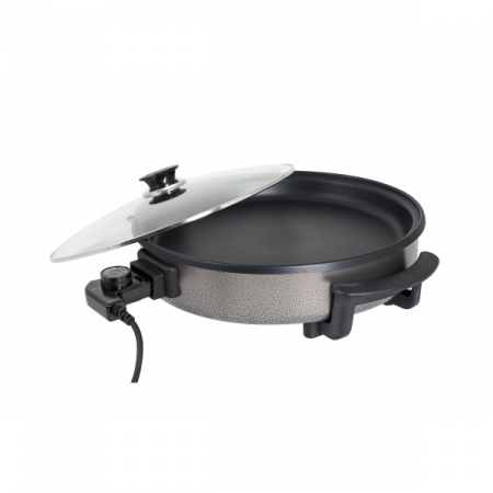 Tigaie electrica rotunda,pizza grill, diametru 36 cm, 1500 W, capac sticla [1]
