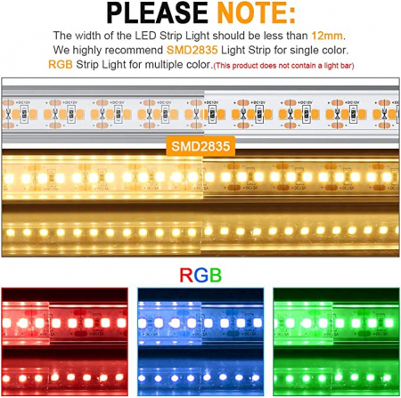 Profil din aluminiu în formă de U de 6x1 metru pentru benzi LED [1]