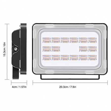 Proiector led de exterior 50W, 6000LM, alb cald 2800-3000K [1]