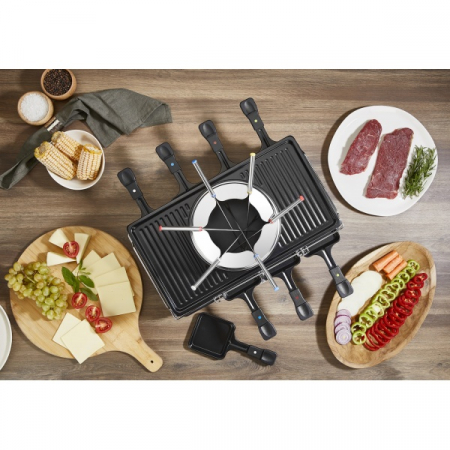 Gratar electric cu fondue, raclette, putere 1400 W, indicator luminos [6]