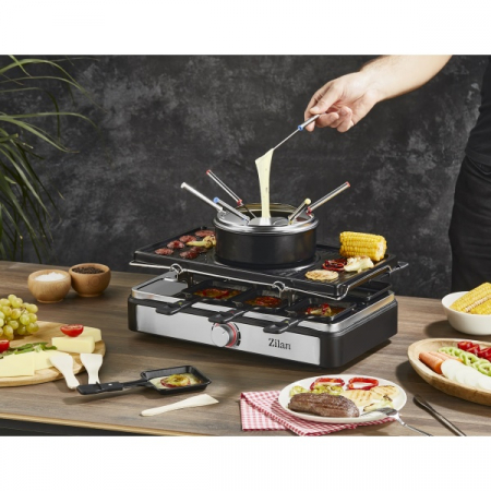 Gratar electric cu fondue, raclette, putere 1400 W, indicator luminos [12]