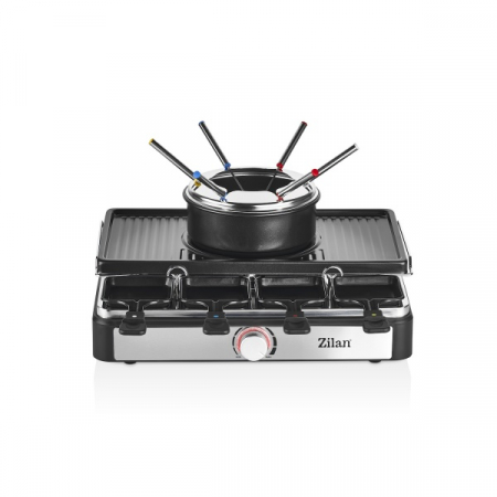 Gratar electric - Gratar electric cu fondue, raclette, putere 1400 W, indicator luminos