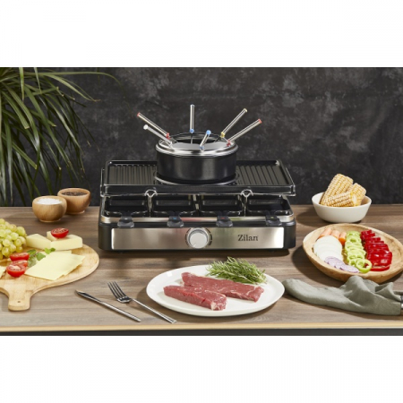 Gratar electric cu fondue, raclette, putere 1400 W, indicator luminos [7]