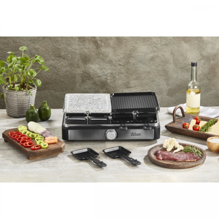 Gratar electric cu raclette, placa de piatra si placa de aluminiu, putere 1400 W [6]
