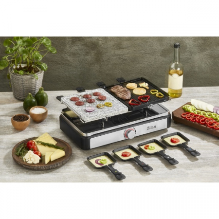 Gratar electric cu raclette, placa de piatra si placa de aluminiu, putere 1400 W [4]
