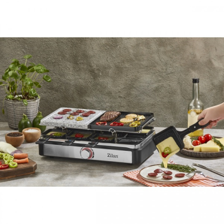 Gratar electric cu raclette, placa de piatra si placa de aluminiu, putere 1400 W [10]