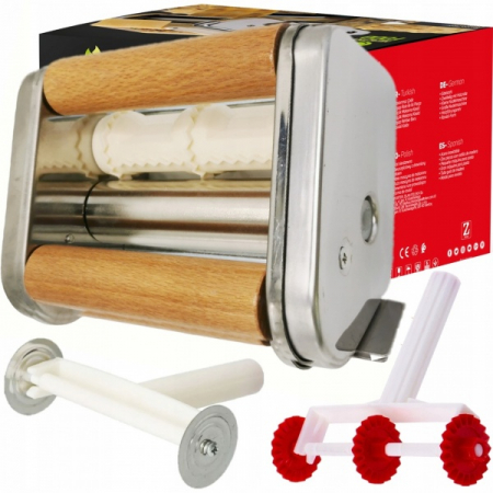 Ustensile gatit - Accesoriu de facut ravioli pentru aparat de facut paste, doua role din lemn