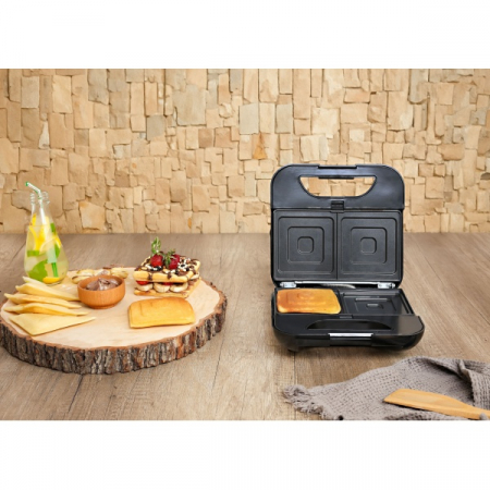Sandwich-maker ZILAN 5 in 1,Inox 800 W, 5 tipuri de placi grill, triunghi, sandwich, waffle, nuci, [8]