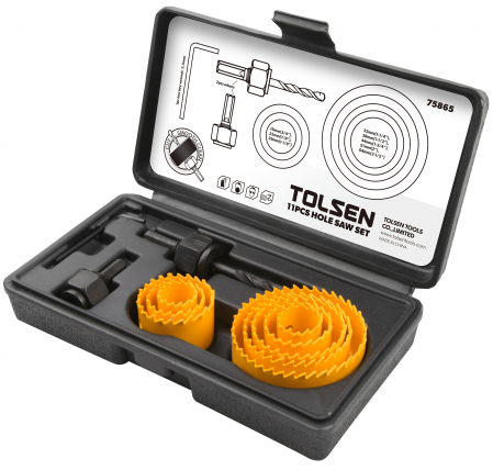 Freze si carote - Set de 11 carote inelare pentru lemn, dim 19 mm - 64 mm, H25