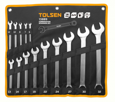 Seturi de chei - Set de 14 chei combinate, Cr-V, 6-32 mm