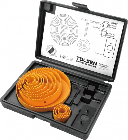 Freze si carote - Set de 16 carote inelare pentru lemn, dim 19 mm - 127 mm, H2