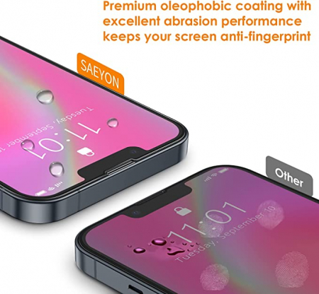 Set de 2 Folii Protector de ecran 9H Premium din sticlă securizată + Protector de lentile pentru cameră compatibil cu iPhone 13 mini [5]
