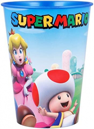 Set de 2 pahare din plastic fara BPA 260 ml Super Mario Cadou pentru copii baieti [1]