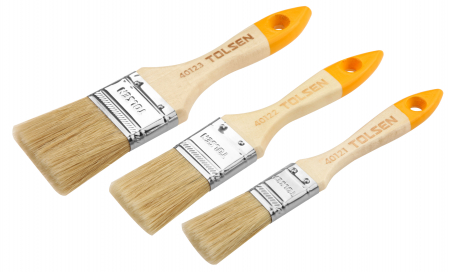 Vopsit & zugravit - Set de 3 perii pentru zugravit cu maner din lemn, 1", 1.5",