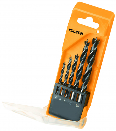 Accesorii scule - Set de 5 burghie pentru lemn 4-10 mm, Industrial