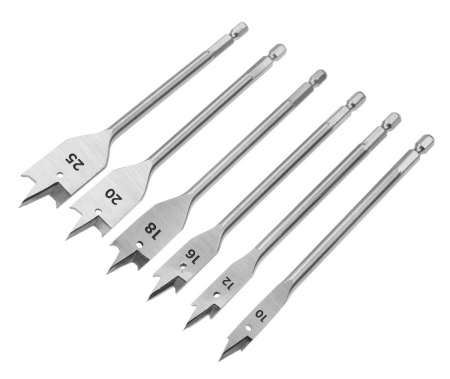 Accesorii scule - Set de 6 bucati biti pentru lemn. 10,12,16,18,20,25MM