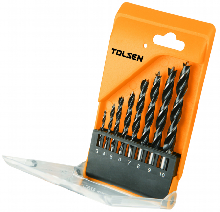 Accesorii scule - Set de 8 burghie pentru lemn 3-10 mm, Industrial