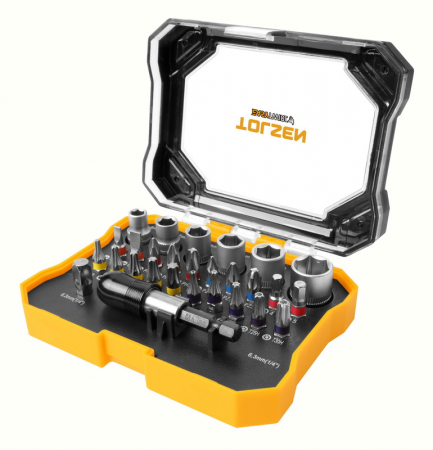 Scule de mana - Set de biti si prize 1/4", 28 BUC