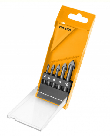 Burghie speciale - Set de burghie de sticla de 5 buc, 4.5.6.8.10 mm