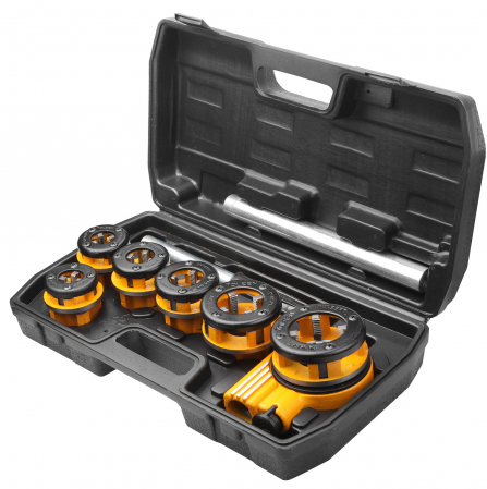 Scule instalatori - Set de filetare tevi din 9 bucati, Industrial