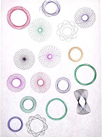 Set de spirograf reutilizabil pentru desen din plastic, 10 buc riglă spirograf + 10 buc pix multicolor pentru meșteșuguri pentru copii pentru adulți pentru petrecerea de ziua de naștere [5]