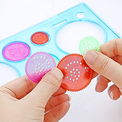 Set de spirograf reutilizabil pentru desen din plastic, 10 buc riglă spirograf + 10 buc pix multicolor pentru meșteșuguri pentru copii pentru adulți pentru petrecerea de ziua de naștere [1]