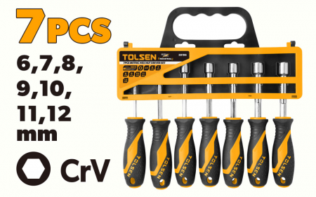 Surubelnite - Set de surubelnite metrice cu piulițe hexagonale, 7 bucati
