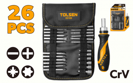 Surubelnite - Set de varfuri si de chei tubulare de 26 de bucati