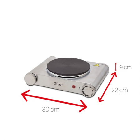 Plita electrica inox, 33x10x30, 1 arzator, 1500 W, termostat reglabil [3]