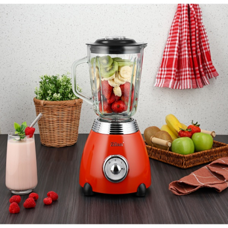 Blender RETRO Rosu, capacitate 1.5 L, putere 500W, lame din otel [5]